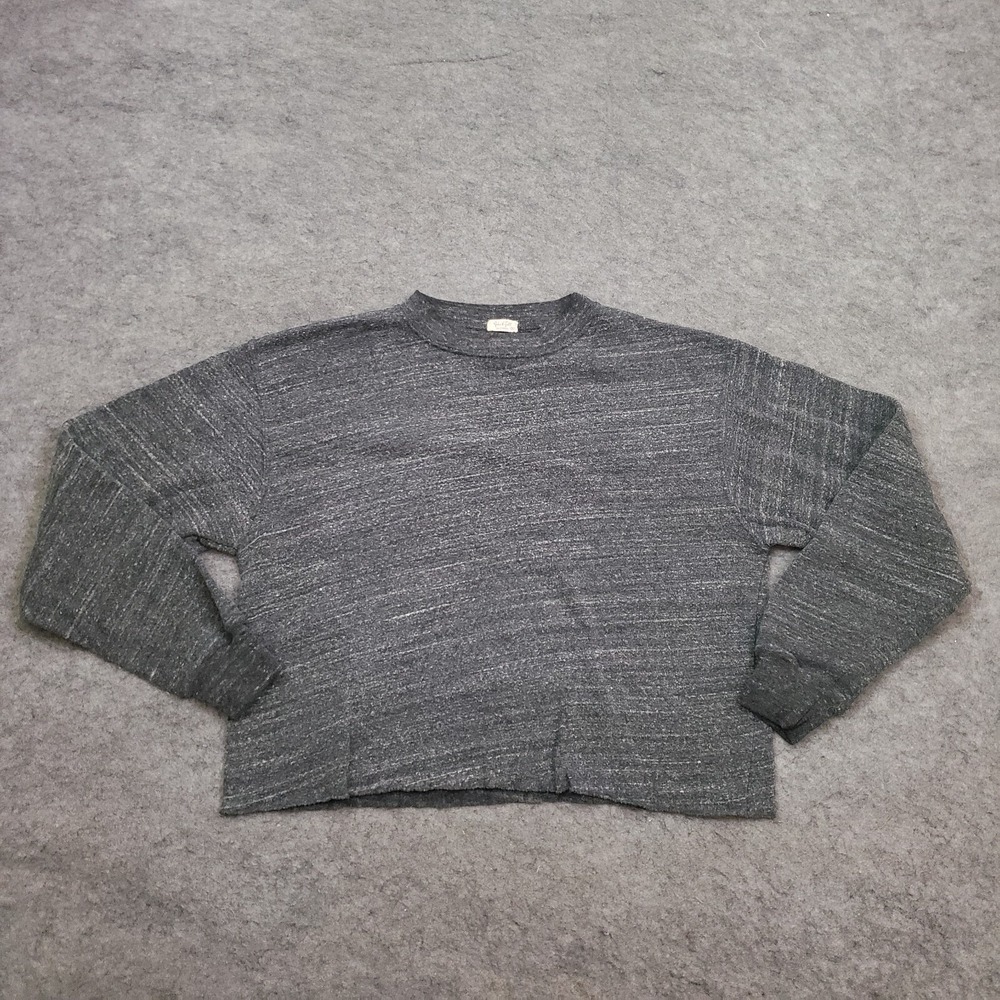 John Galt Brandy Melville Sweater Women One‎ Size Gray Long Sleeve Crop Crewneck
